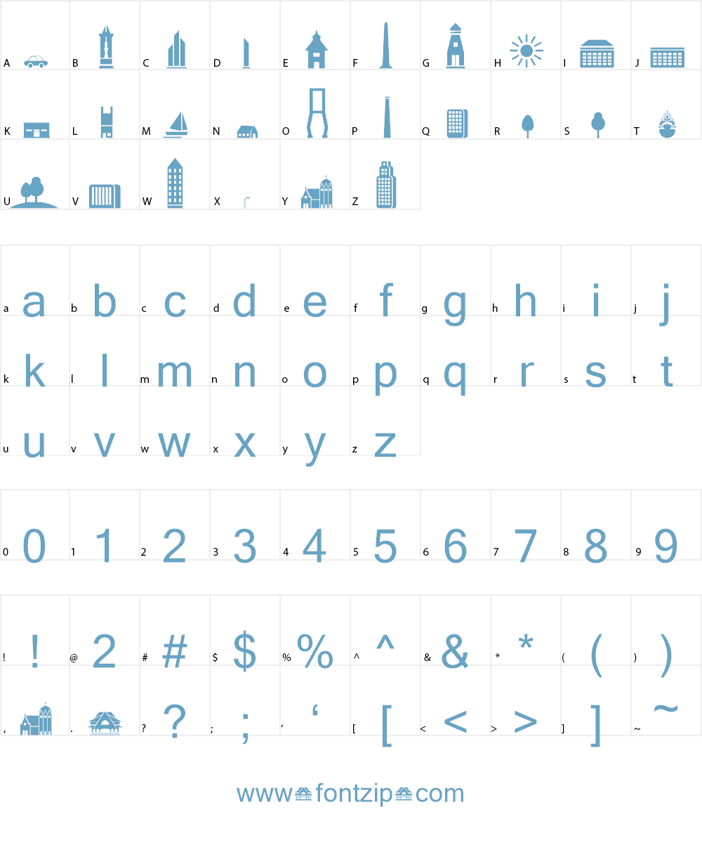 Kota Surabaya Font Character